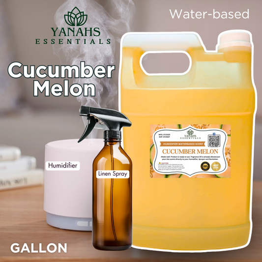 Cucumber Melon Water-Based Aroma Scent – 1 Gallon | Perfect for Humidifiers, Air Revitalizers, Fresheners & Linen Sprays