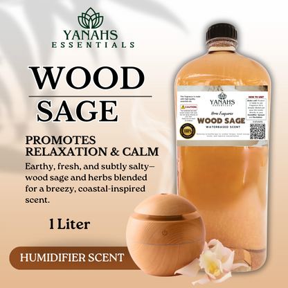 Wood Sage Humidifier Scent Waterbased 1L - Perfume Inspired Scent