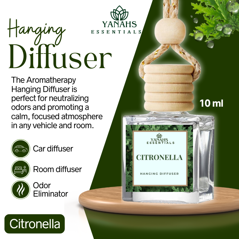 Citronella Scent Hanging Diffuser – 10ml Fragrance Oil Bottle for Car, Wardrobe & Small Spaces