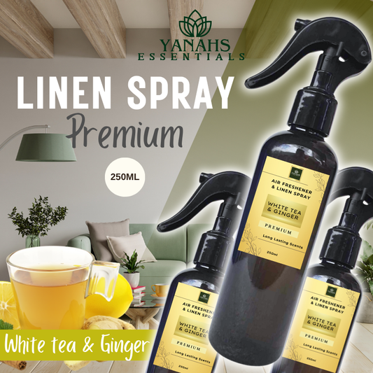 White Tea & Ginger Premium Air Freshener 250ml – Long-Lasting Fragrance for Home, Car & Office