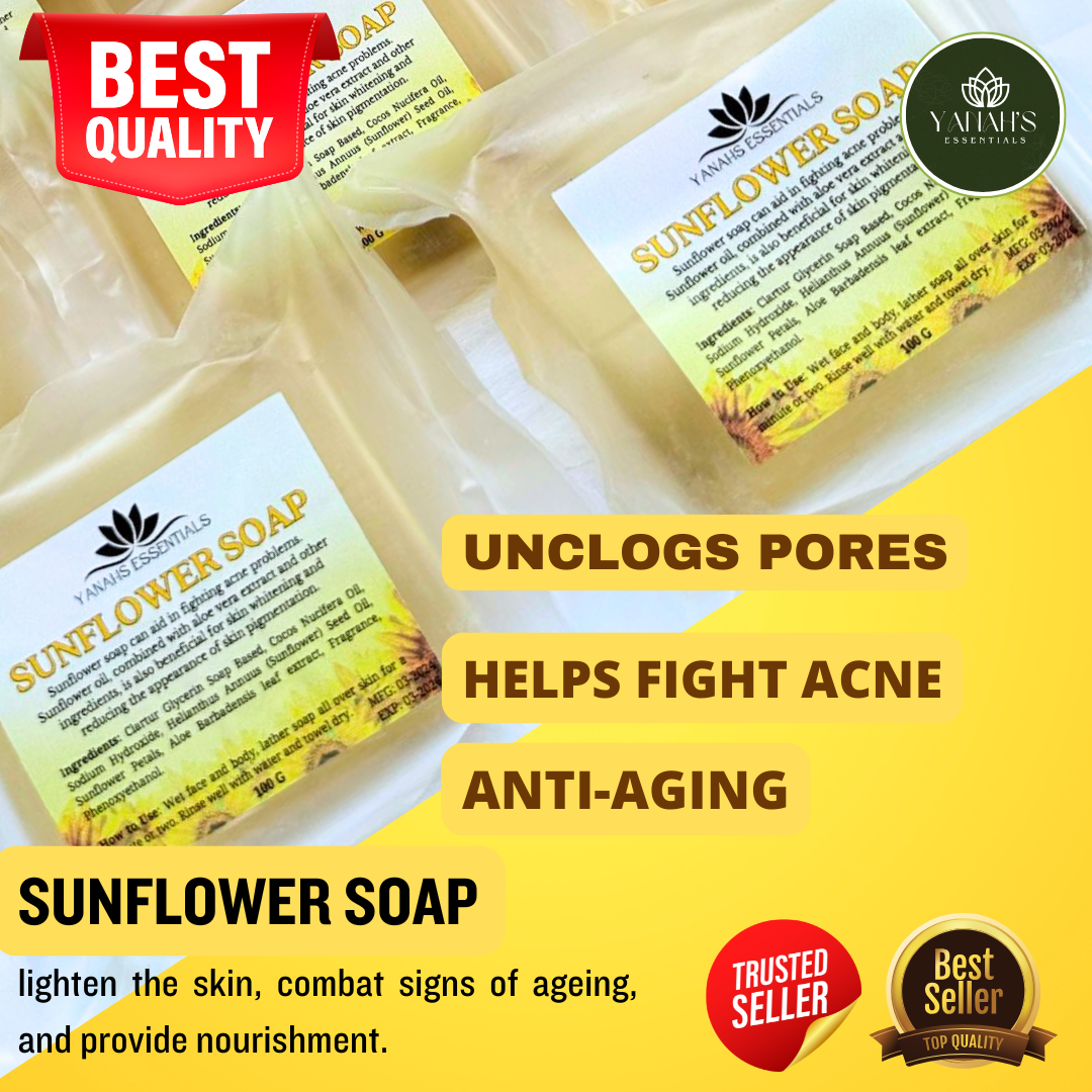 Sunflower Soap – Moisturizing & Lightening Skin Bar, Rich in Antioxidants