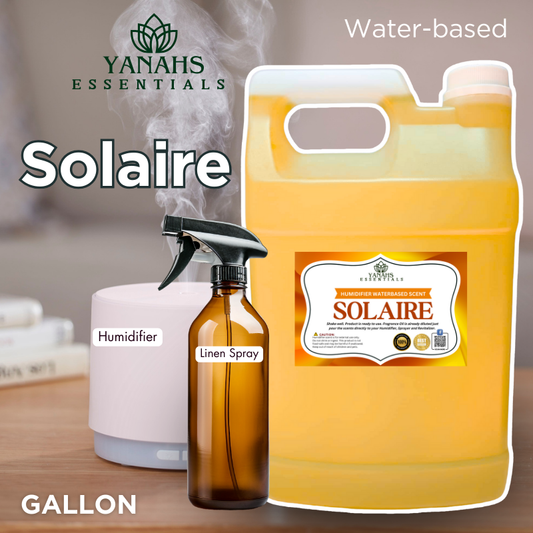Solaire Water-Based Aroma Scent – 1 Gallon | Perfect for Humidifiers, Air Revitalizers, Fresheners & Linen Sprays