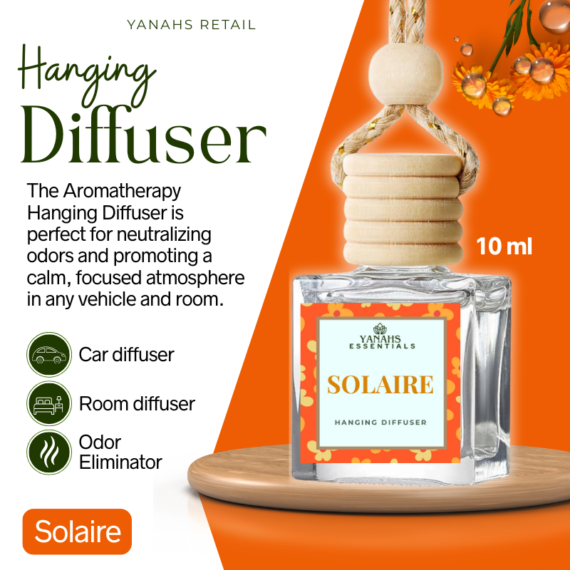 Aromatheraphy Hanging Diffuser – 10ml Scented Oil Bottle for Car, Wardrobe & Small Spaces