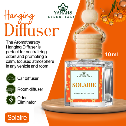 Solaire Scent Hanging Diffuser – 10ml Fragrance Oil Bottle for Car, Wardrobe & Small Spaces