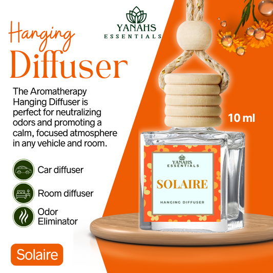 Solaire Scent Hanging Diffuser – 10ml Fragrance Oil Bottle for Car, Wardrobe & Small Spaces