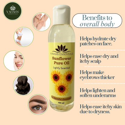 Lightly Scented Pure Sunflower Oil – Natural Moisturizing & Nourishing Oil