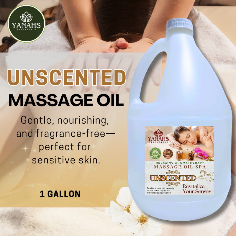 Unscented Relaxing Massage Oil – 1 Gallon – Ideal for Spa, Clinic, and Personal Use