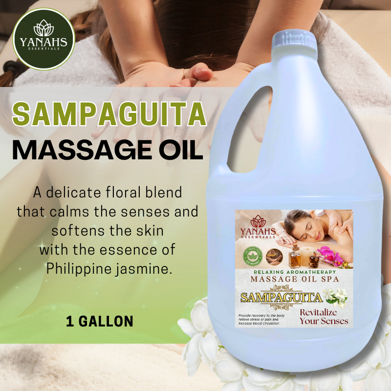 Sampaguita Relaxing Massage Oil – 1 Gallon – Ideal for Spa, Clinic, and Personal Use