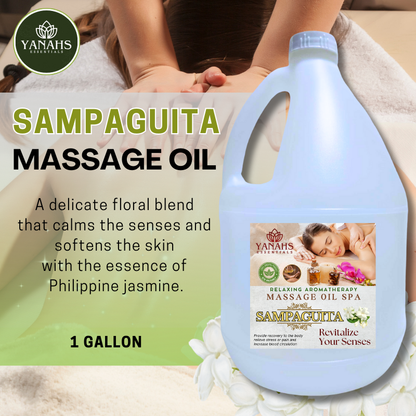 Sampaguita Relaxing Massage Oil – 1 Gallon – Ideal for Spa, Clinic, and Personal Use