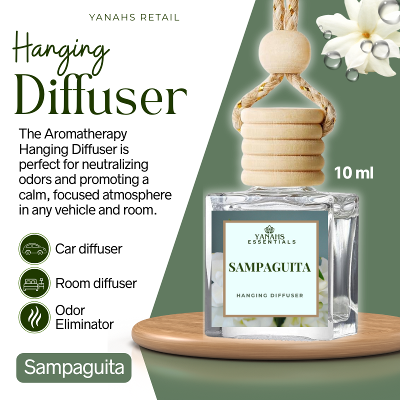 Aromatheraphy Hanging Diffuser – 10ml Scented Oil Bottle for Car, Wardrobe & Small Spaces