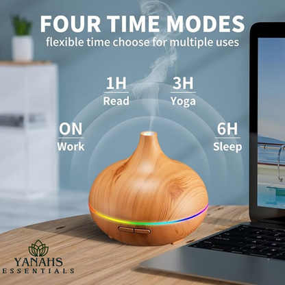 550ml Wood Grain Ultrasonic Aromatherapy Humidifier