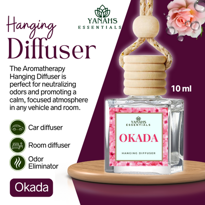 Okada Scent Hanging Diffuser – 10ml Fragrance Oil Bottle for Car, Wardrobe & Small Spaces