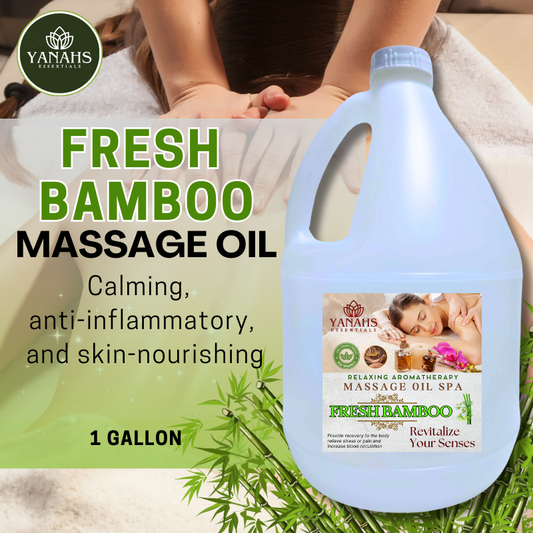 Fresh Bamboo Relaxing Massage Oil – 1 Gallon – Ideal for Spa, Clinic, and Personal Use
