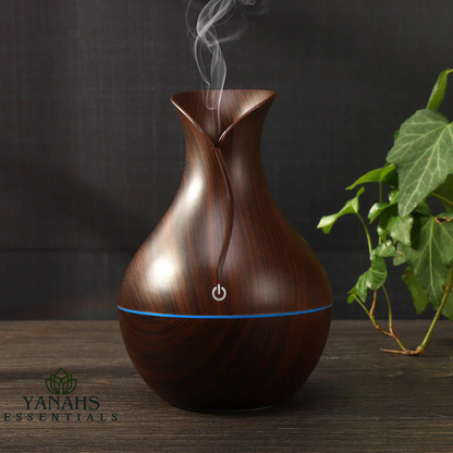 130ml Mini Vase Humidifier – Natural Wood Grain Design