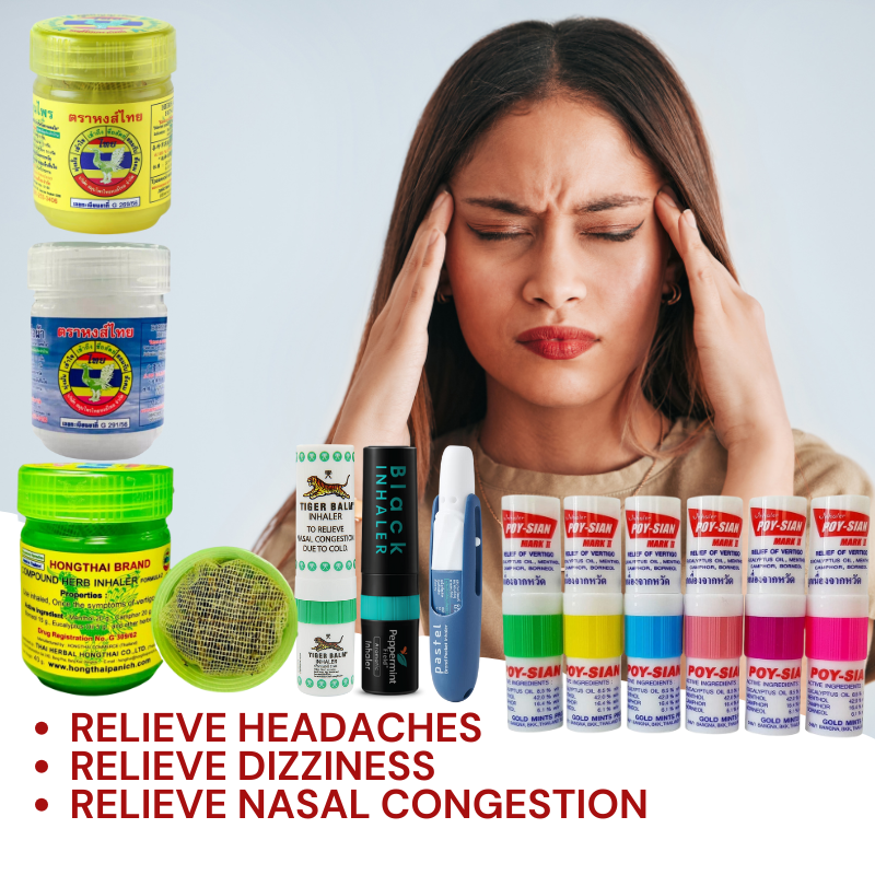 Traditional Thai Inhaler for Congestion &amp; Dizziness Relief